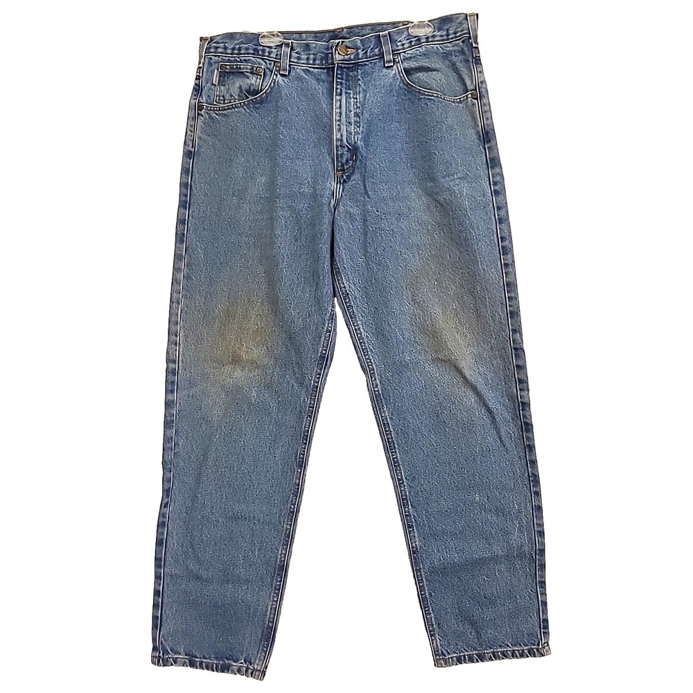 Mens Carhartt Jeans 38x32 Relaxed Fit Mid Rise Med Wash Bootcut